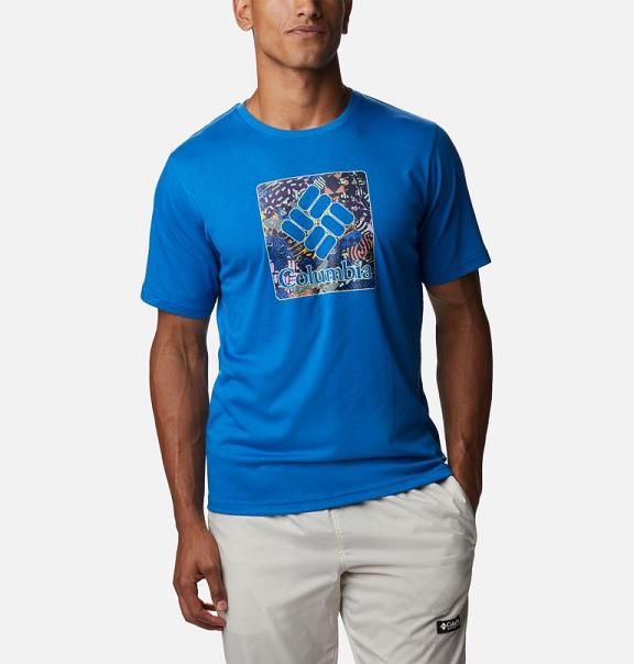 Columbia T-Shirt Herre Sun Trek Blå OHMK73526 Danmark